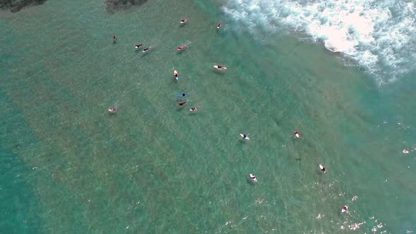 Surfers at Bondi Beach in Australia