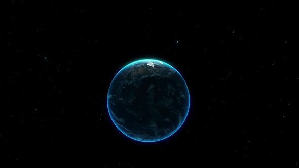 The Earth rotates on its axis in space
