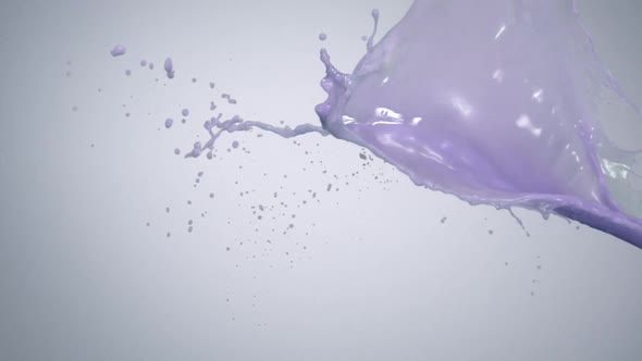 Milky purple liquid splash, Slow Motion