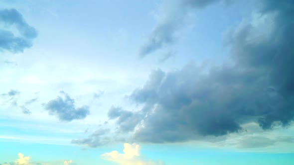 Time lapse of white cloud moving pass around sky background