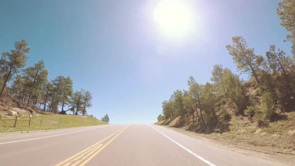 POV point of view - Driving through countryside in Eastern Colorado.