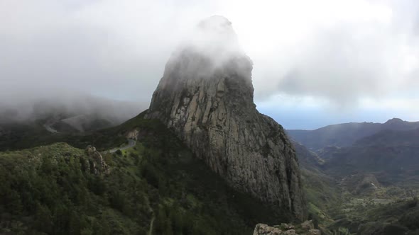 View of Roque de Agando on La Gomera