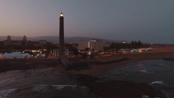 Gran Canaria Coast with Maspalomas Lighthouse, Aerial