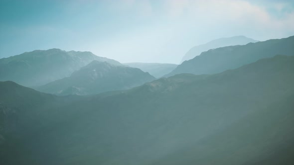 Stone Field in Dense Fog in Highlands