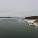 Fly over partially frozen lake - VideoHive Item for Sale