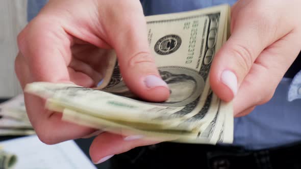 Working Businesswoman Hands at Office Workplace Desk