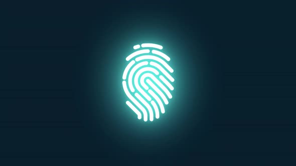 The human fingerprint icon appears and glows