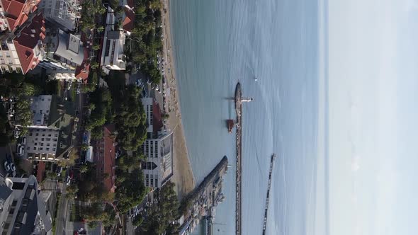 Vertical Video Alanya Turkey  a Resort Town on the Seashore