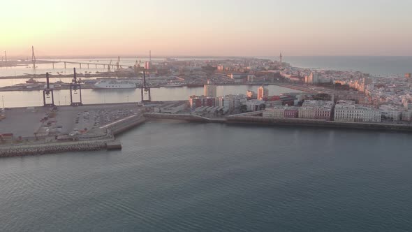 Aerial view of the Cadiz coastline