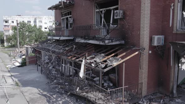 Ukraine Makariv  Abandoned Building During the War