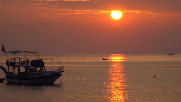 Beautiful Sunrise Over the Mediterranean Sea