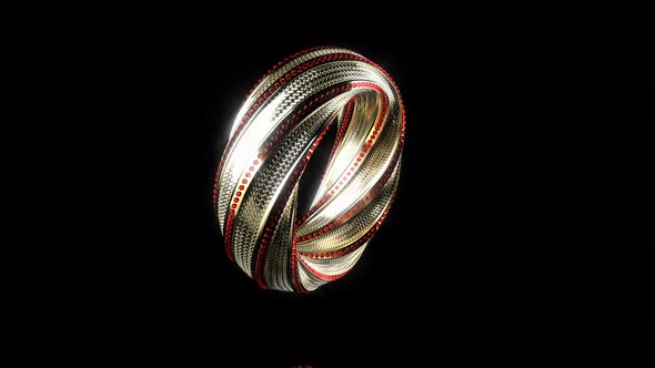 Fantasy Gold Red Diamond Ring Beautiful View Circle Rotating Able to Loop Seamless