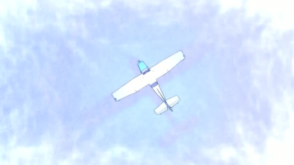 Old Type Airplane Top View Stop Motion alt