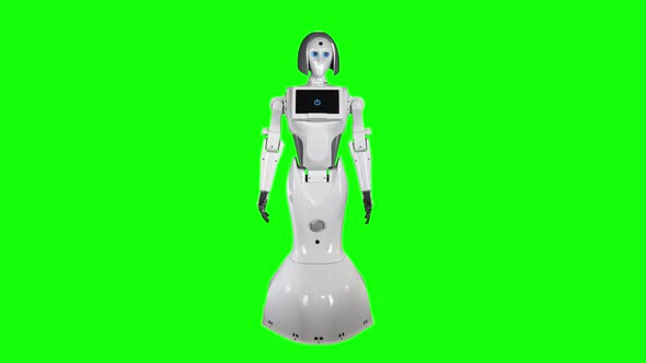 Robot Tilts with Its Body, Green Screen