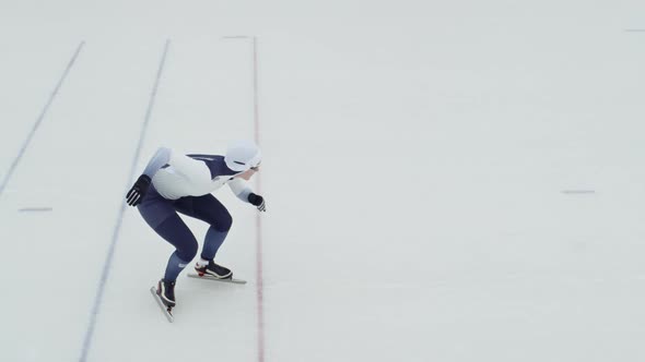 Female Athlete Speed Skating in Slowmo