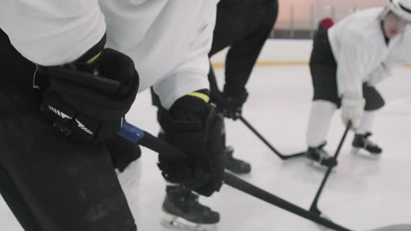 Hockey Player With Stick In Hands