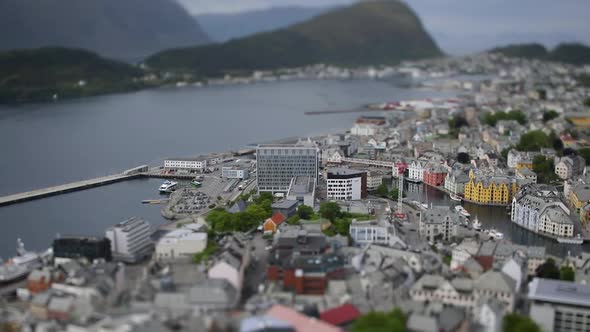 Aksla at the City of Alesund Tilt Shift Lens Norway