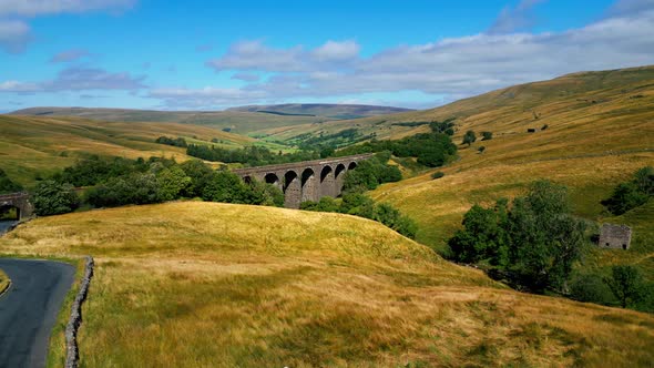 Beautiful Viaduct in the Yorkshire Sales National Park  Travel Photography