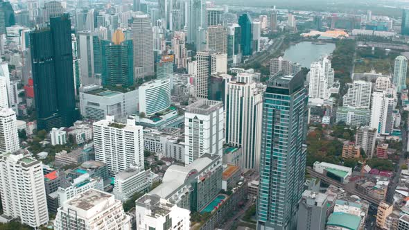 Sukhumvit Aerial View in Central Bangkok in Thailand