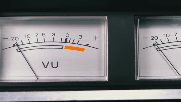 Two Old Analog Dial Vu Signal Indicators with Arrow