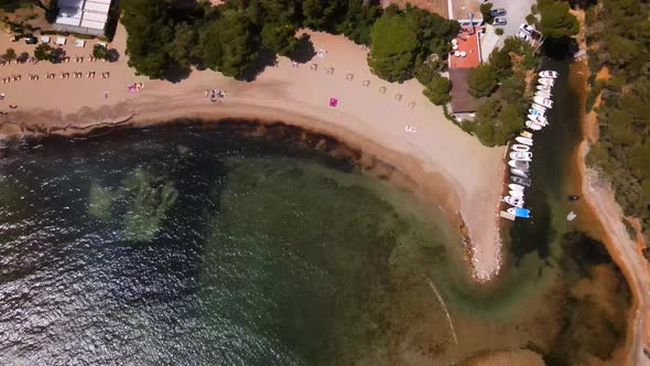 Es Niu Blau beach in Ibiza, Spain