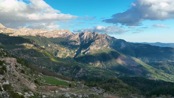 Mountain landscape high in the mountains aerial view 4 K