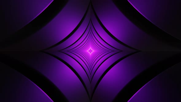 Fast Rounded Rhombus Purple Tunnel Seamless Animation 3d Render Background