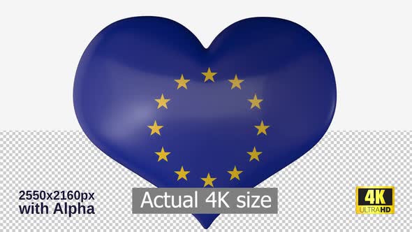 European Union Flag Heart Spinning