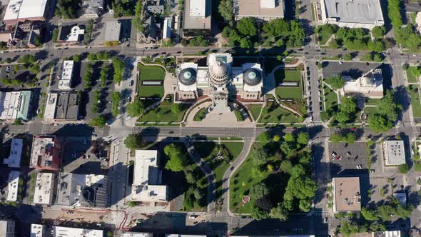 Aerial shot of the Idaho State Capitol in Boise.