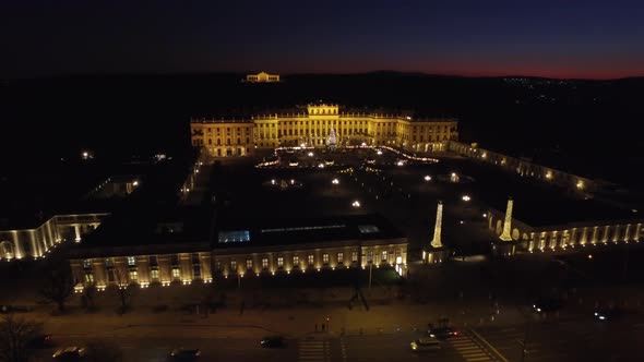 Aerial of Schonbrunn Palace and Gloriette