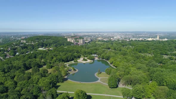 Aerial view of the Beaver Lake, Montreal