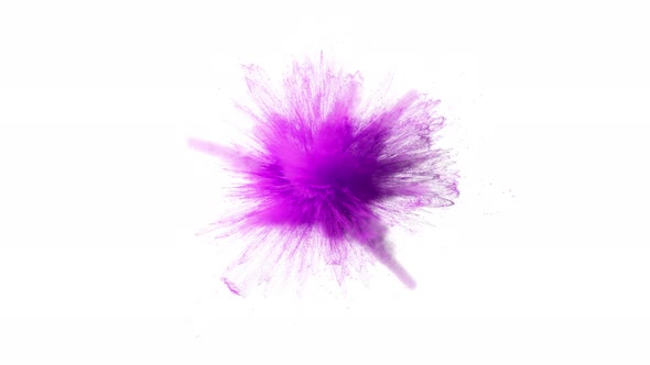 Super Slow Motion of Purple Colored Powder Explosion