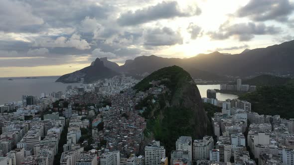 Rio de Janeiro Brazil. Tropical beach scenery. postcard of coastal city