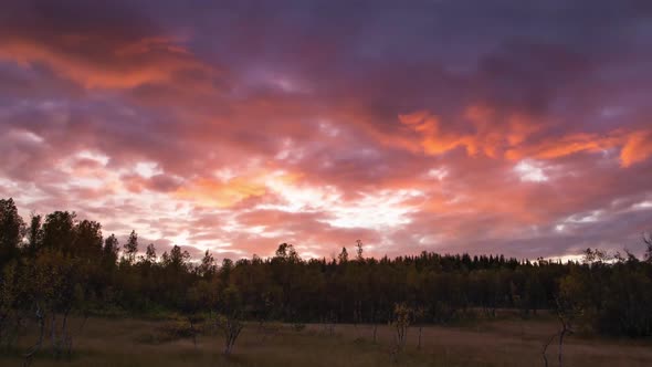 Time Lapse Of Red Blood Clouds In Sky