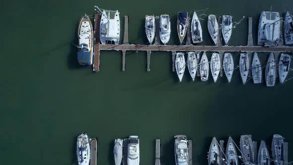 Birds Eye View of Hamble Marina on the South Coast of England