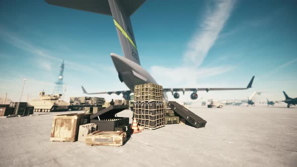 Loading Military Aircraft With Ammunition