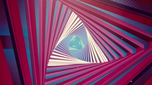 Flying Tunnel Triangle Light Retro 04 4K alt