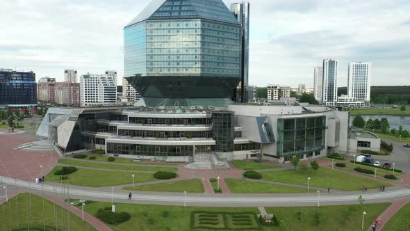Top View of the National Library in Minskthe Capital of the Republic of Belarus a Public Building