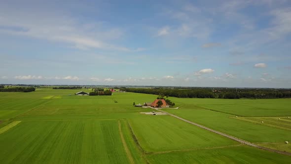 Aerial landscape from a farm around Laaksum 