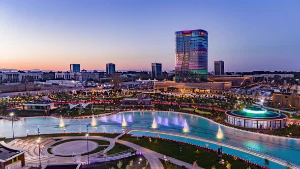 panoramic view of the Tashkent City recreation park