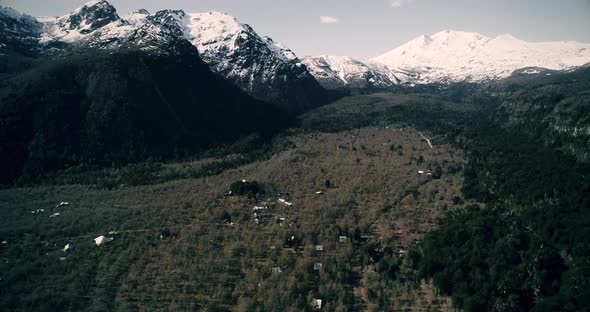 Slow motion, Drone footage in 120 fps slog-2 in the mointains city chillan in Chile