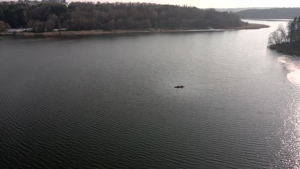 Aerial View of Couple in Kayak