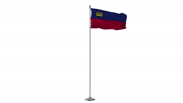 Liechtenstein  Looping Of The Waving flag Pole With Alpha alt
