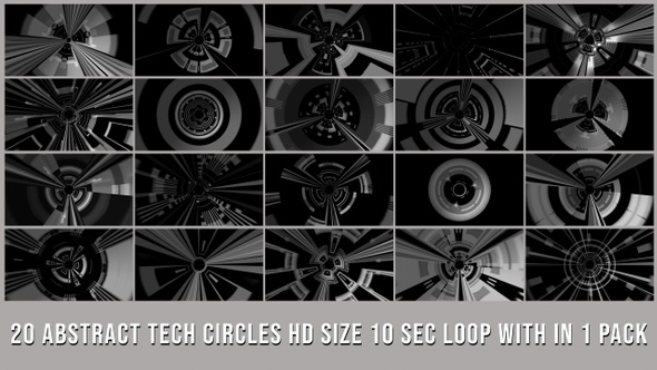 Abstract Tech Circle Elements Pack V01