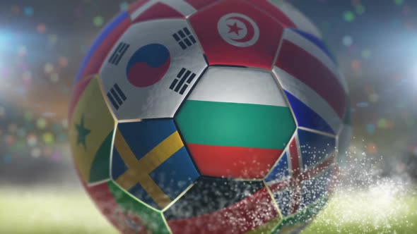 Bulgaria Flag on a Soccer Ball - Football in Stadium