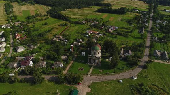 Aerial View of the Ukrainian Village of Pidhirtsi