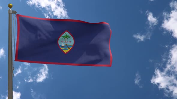 Guam Flag (Usa) On Flagpole