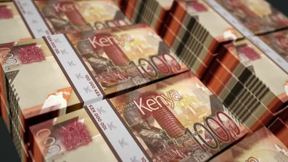 Kenya Shilling money banknotes pack seamless loop