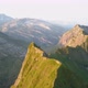 Aerial Rotation Shot Of A Mountain Peak In Switzerland During Sunrise - VideoHive Item for Sale