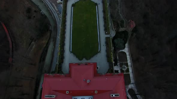 Aerial view of the castle of Ksiaz, Swidnica, Poland